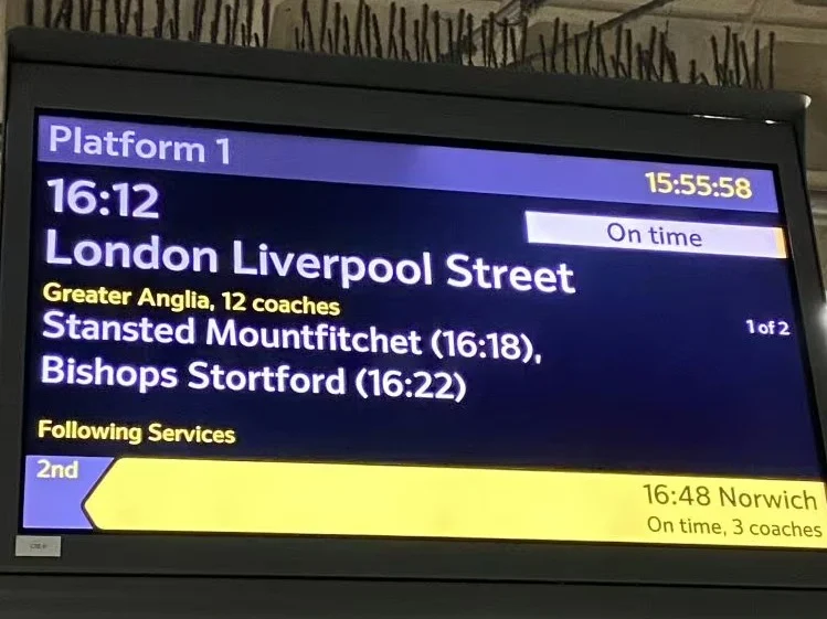 Ankunft in London um 15:55 Uhr
