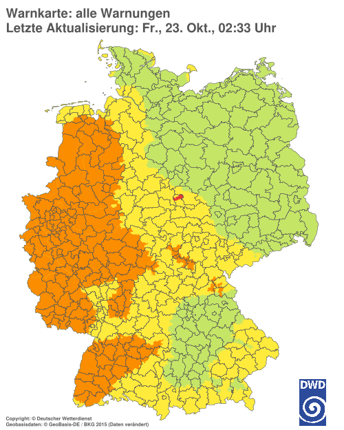 Aktuelle Warnkarte: Deutschland